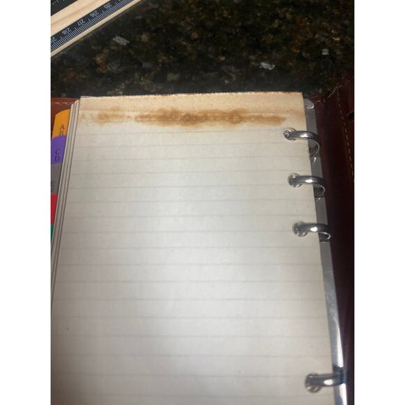 Vintage Leather Advantage Organizer Planner Calendar Address Cognac Houndstooth - Picture 8 of 11